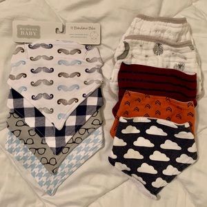 9 Cotton Baby Bandana Bibs